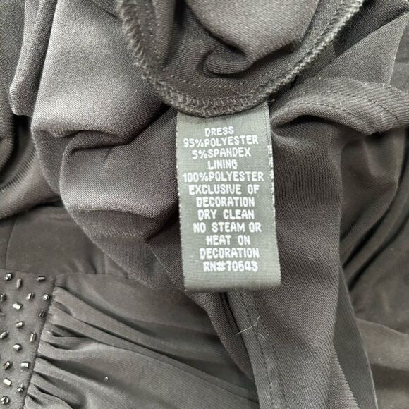 Jessica Howard formal evening black‎ halter midi dress embellished waist size 8 - Picture 10 of 11